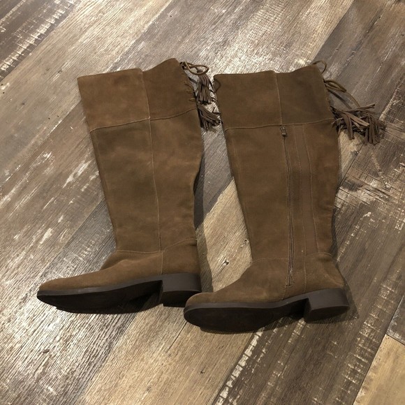 Torrid Women's Brown Over The Knee Stretch Suede Boots 12 Wide Calves - Picture 3 of 6